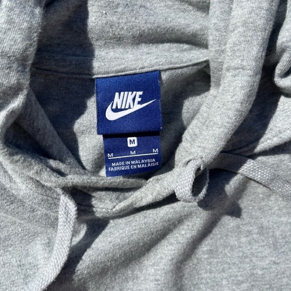 Men's Nike Hoodie Gray Check M Cotton Streetwear Classic Gym Casual Collegiate - Picture 3 of 12